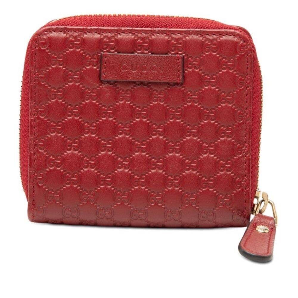 Gucci Microguccissima Bifold Compact Wallet W Hook Red